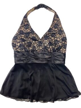 VTG Y2K Dressbarn Babydoll Halter Tank Sz 4P (XS)